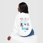 Sticker Oversized Crew Sweatshirt Image 1 - LUZACTIVE - AUSTRALIA