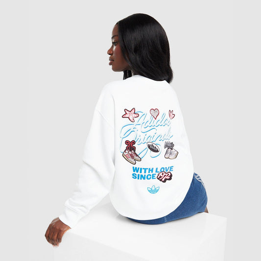 Sticker Oversized Crew Sweatshirt Image 1 - LUZACTIVE - AUSTRALIA