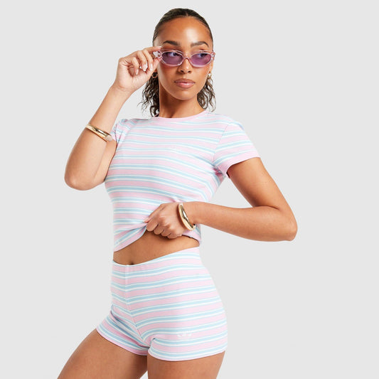 Stripe Micro Shorts Image 1 - LUZACTIVE - AUSTRALIA