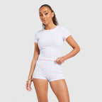Stripe Micro Shorts Image 4 - LUZACTIVE - AUSTRALIA
