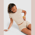 Stripe Micro Shorts Image 4 - LUZACTIVE - AUSTRALIA
