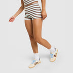 Stripe Ribbed Shorts Image 2 - LUZACTIVE - AUSTRALIA