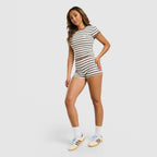 Stripe Ribbed Shorts Image 3 - LUZACTIVE - AUSTRALIA