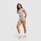 Striped Ribbed T-Shirt Image 3 - LUZACTIVE - AUSTRALIA
