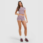 Striped Ribbed T-Shirt Image 3 - LUZACTIVE - AUSTRALIA