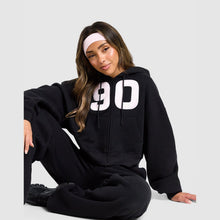 Studio 90 Oversized Crop Full Zip Hoodie Image 1 - LUZACTIVE - AUSTRALIA