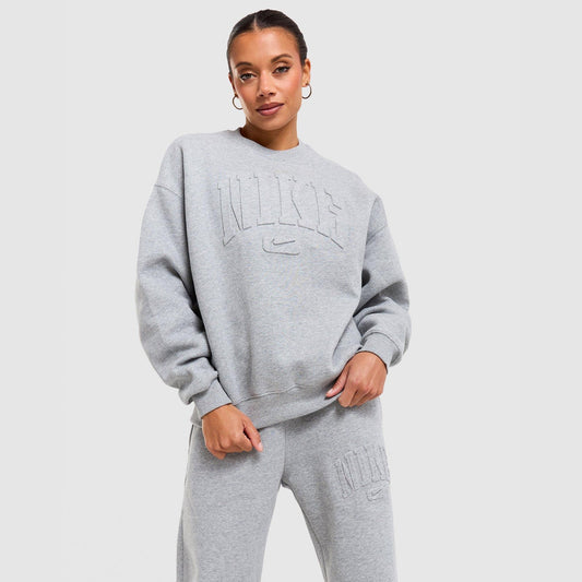 Studio Fleece Medium Weight Oversized Embossed Crew Image 1 - LUZACTIVE - AUSTRALIA