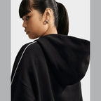 Studio Fleece Oversized Crop Full-Zip Hoodie Image 4 - LUZACTIVE - AUSTRALIA