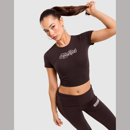 Tie-Back Jersey Script T-Shirt Image 1 - LUZACTIVE - AUSTRALIA