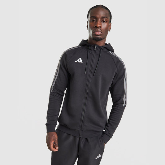 Tiro Essentials 3-Stripes Full Zip Hoodie Image 1 - LUZACTIVE - AUSTRALIA