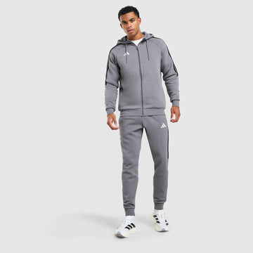 Tiro Essentials 3-Stripes Full Zip Hoodie Image 2 - LUZACTIVE - AUSTRALIA